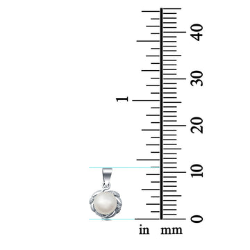 Charm Pendant Pearl Round 925 Sterling Silver (11mm)